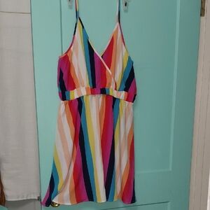 Pink and Red Empire Waist One Piece with Spaghetti Straps